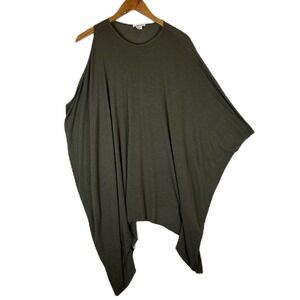 Helmut Lang Green Brown‎ Asymmetrical Lightweight Poncho Top Size P